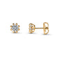 Diamond Solitaire Stud Earrings Floral Basket