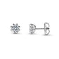 Diamond Solitaire Stud Earrings Floral Basket