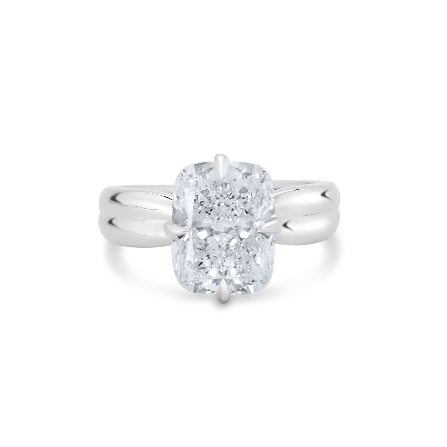 Double Ridges Tapered Double Ridge Engagement Ring – Sasa Miu Collection