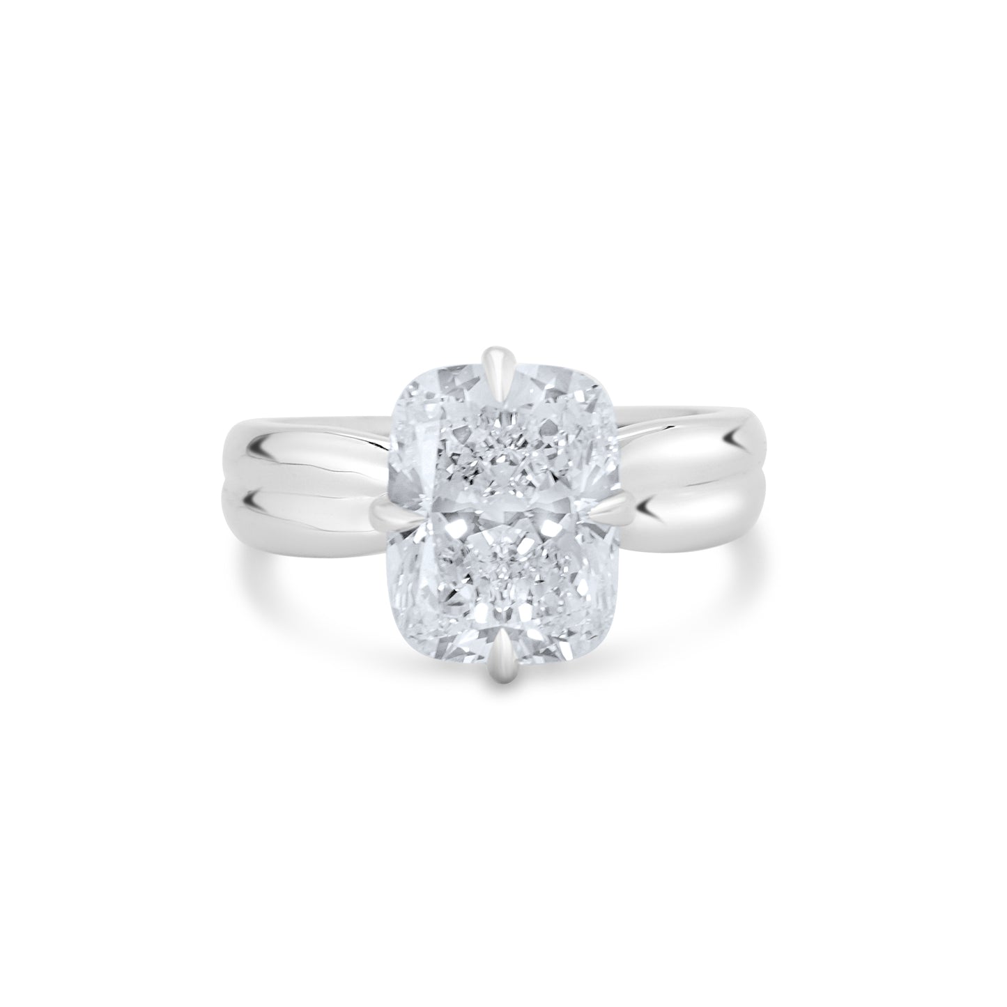 Tapered Double Ridge Engagement Ring