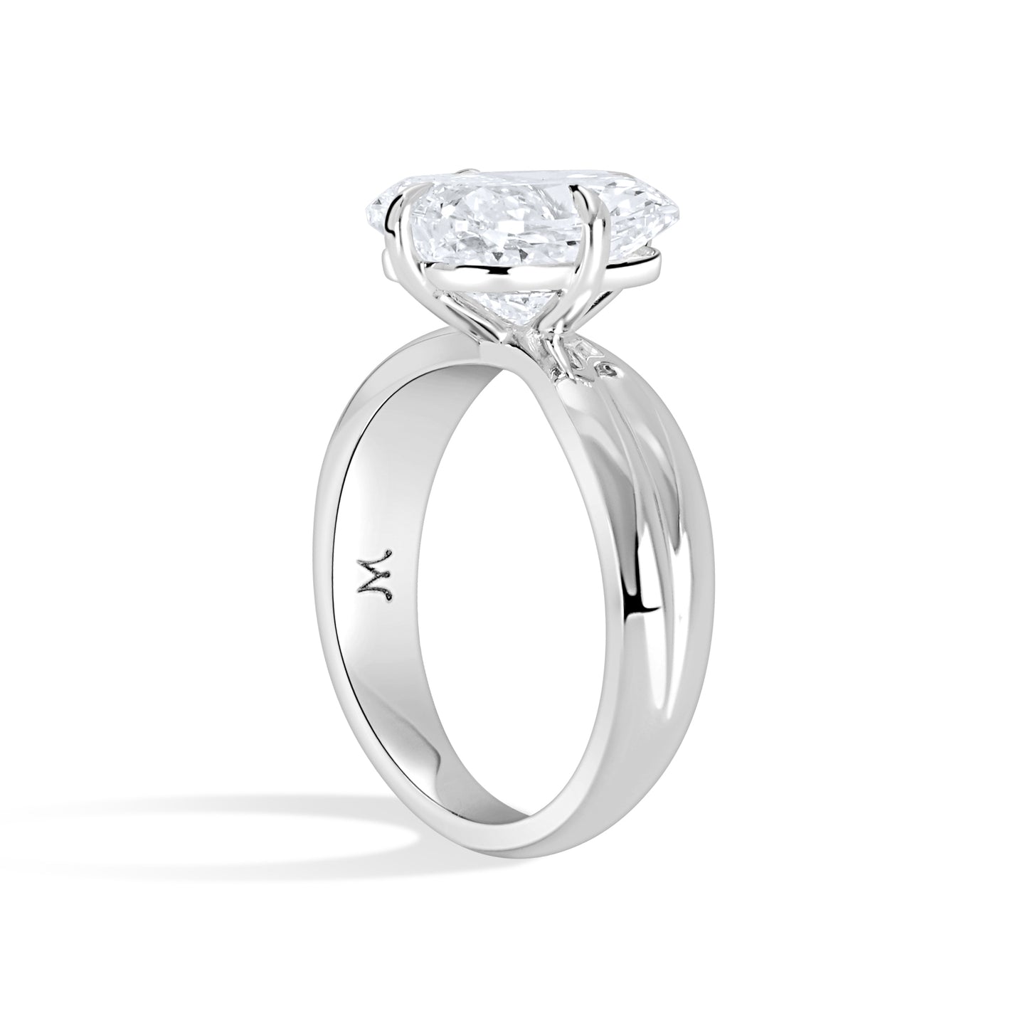 Tapered Double Ridge Engagement Ring