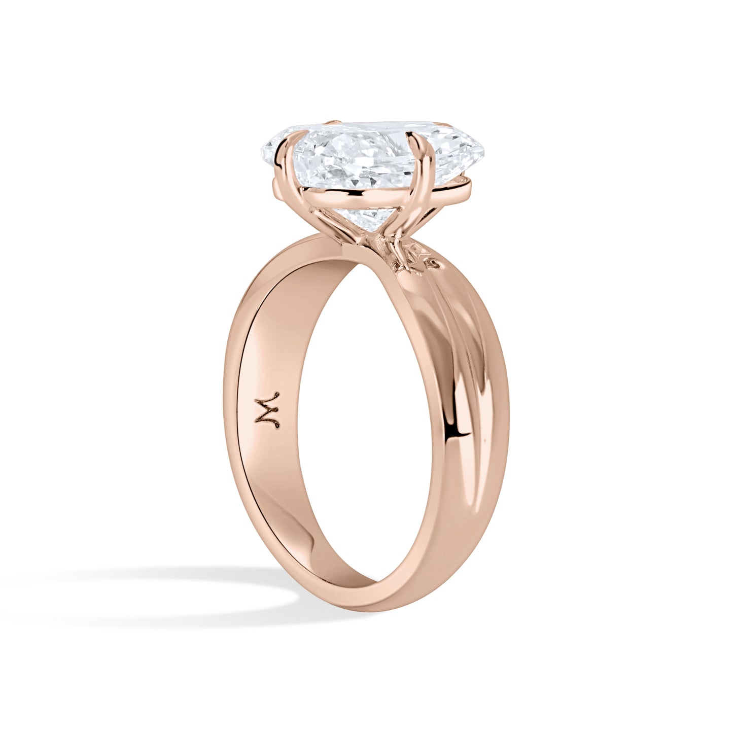 Tapered Double Ridge Engagement Ring