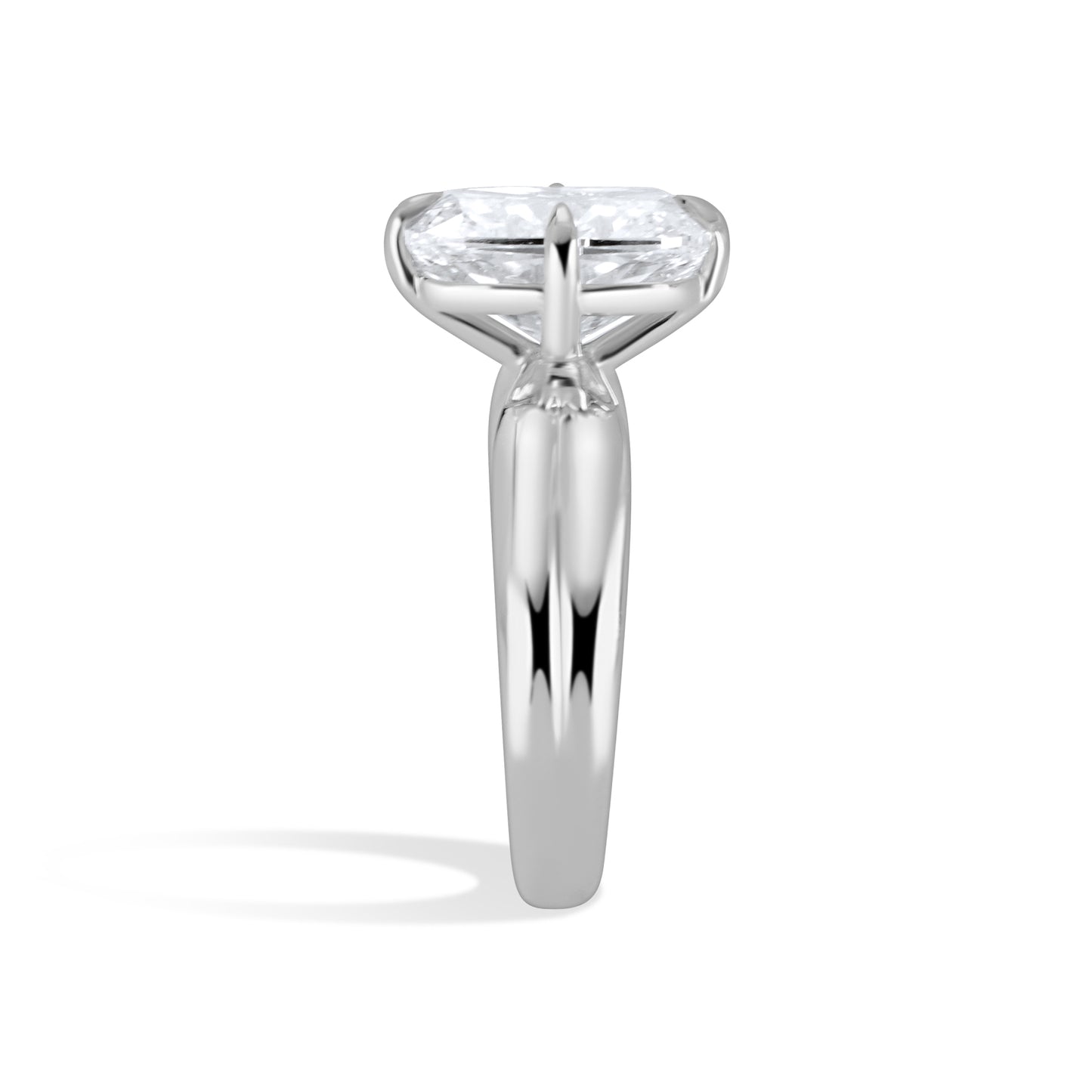 Tapered Double Ridge Engagement Ring