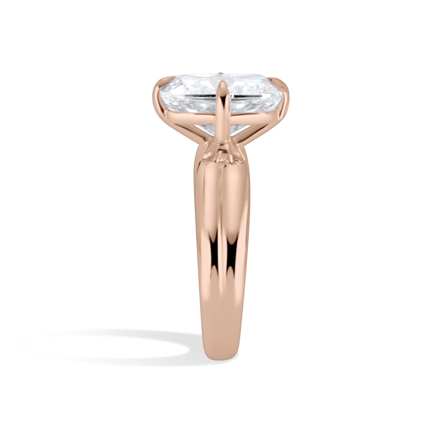 Tapered Double Ridge Engagement Ring