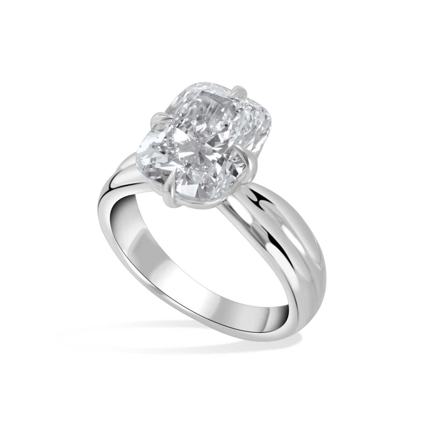 Tapered Double Ridge Engagement Ring
