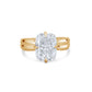 Tapered Double Ridge Engagement Ring