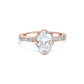 Tulip Pave Engagement Ring with Compass Prongs