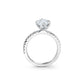 Tulip Pave Engagement Ring with Compass Prongs
