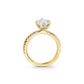 Tulip Pave Engagement Ring with Compass Prongs