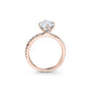 Tulip Pave Engagement Ring with Compass Prongs