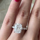 Oval East West Band and Hidden Halo Engagement Ring