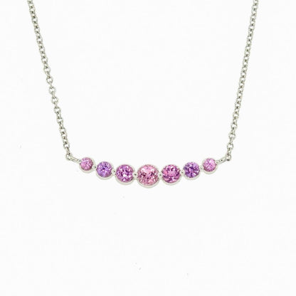 Crescent 7 Violet Rose Sapphire Necklace